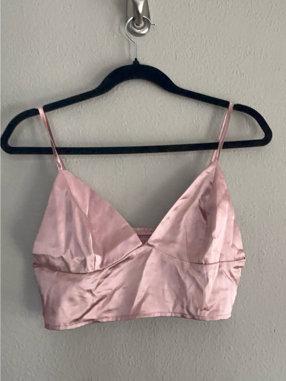 SHEIN Blush Pink Satin Crop Top Bralette Cami Size Medium